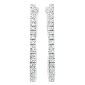 10KT White Gold 1/2 cttw Diamond Hoop Earrings (I-J, I2-I3)