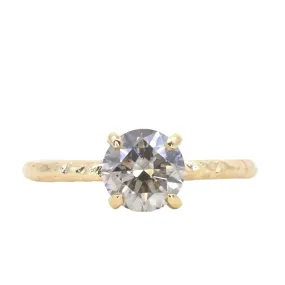 1.25ct Round Grey Diamond Evergreen Solitaire in 18k Yellow Gold