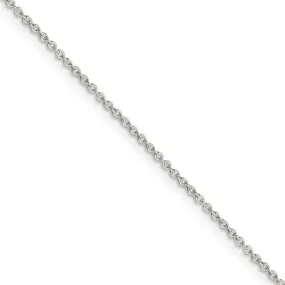 1.25mm, Sterling Silver Classic Solid Cable Chain Anklet