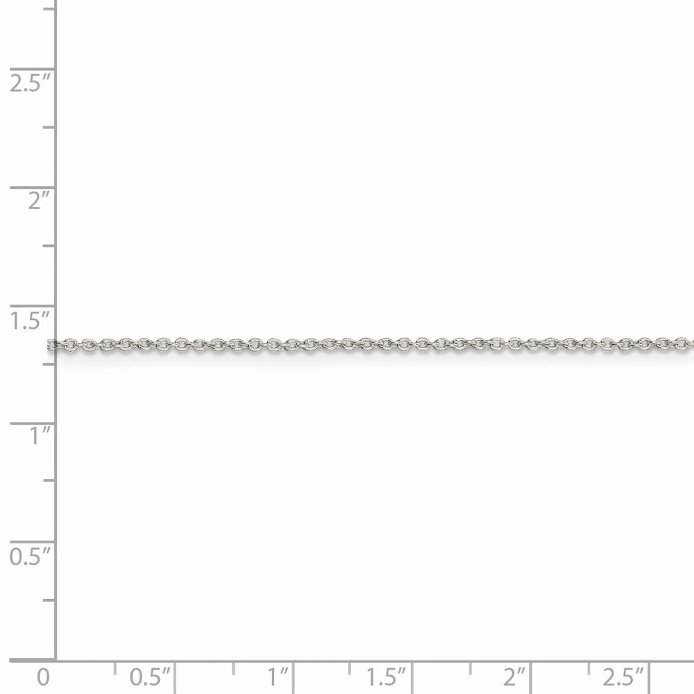 1.25mm, Sterling Silver Classic Solid Cable Chain Anklet