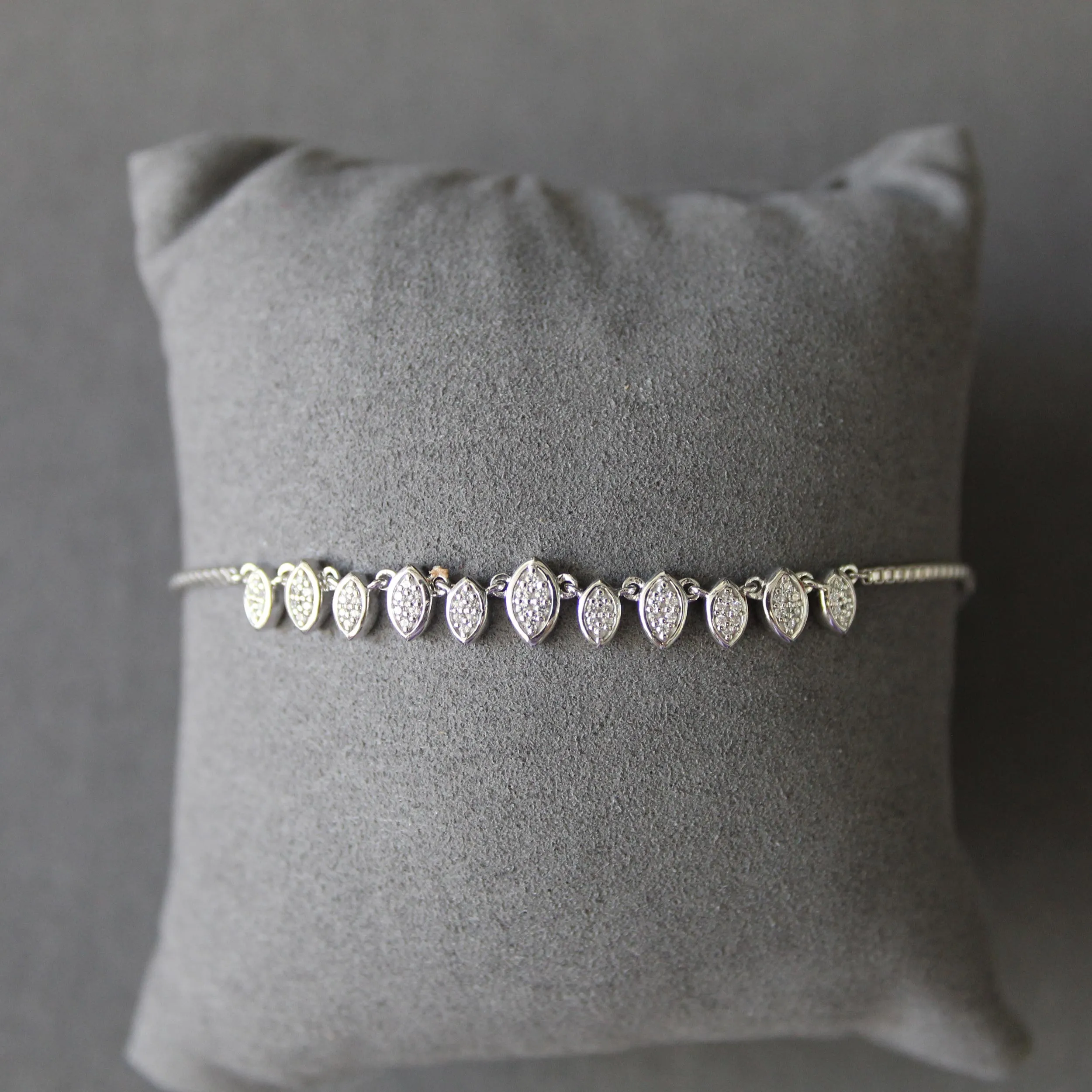 1/4 Cttw Marquise Anklet in 925 Sterling Silver