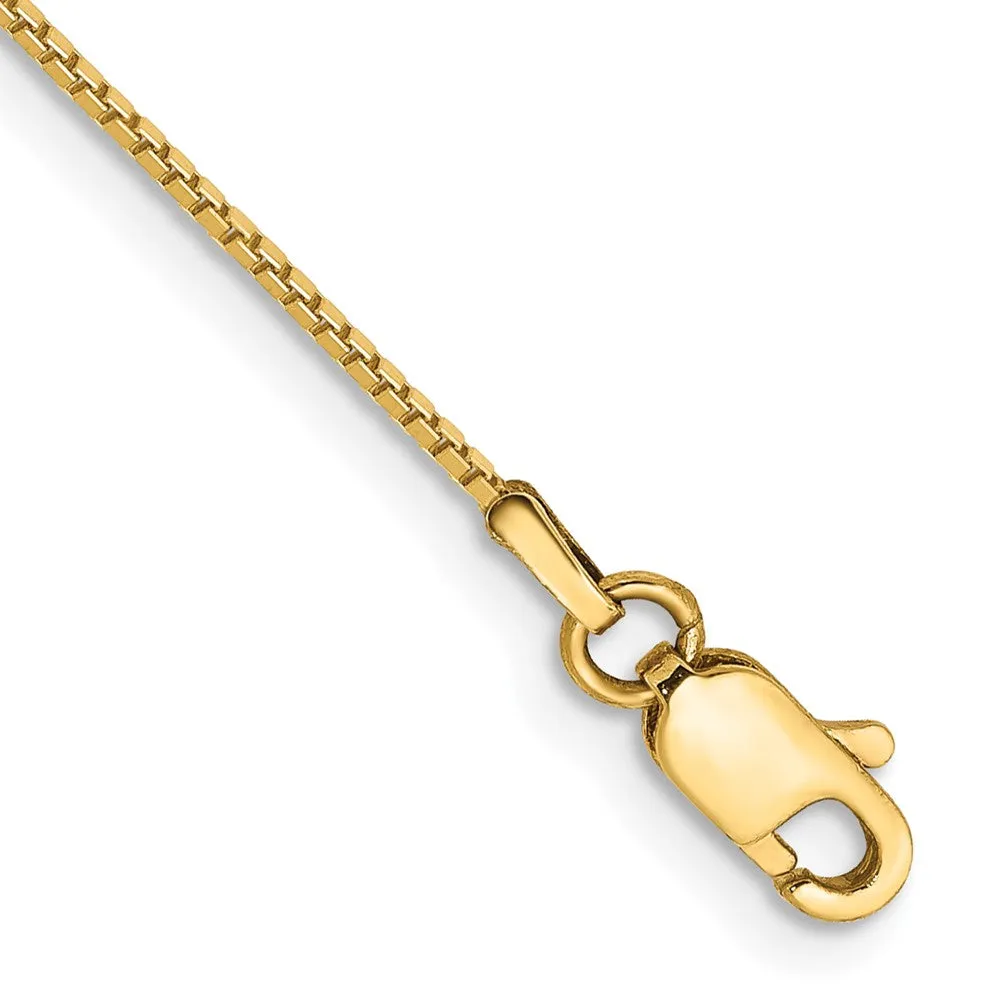 14k .90mm Box Chain Anklet