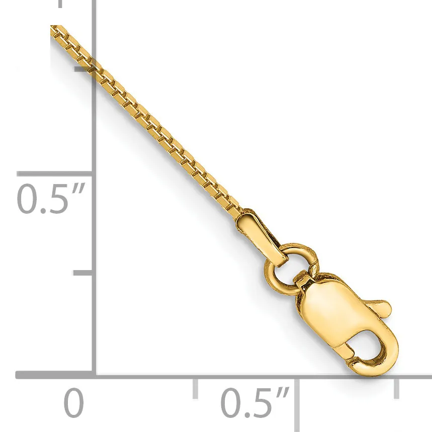 14k .90mm Box Chain Anklet