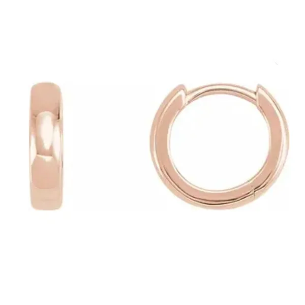 14k Gold 11.5 mm Hinged Huggie Hoop Earrings