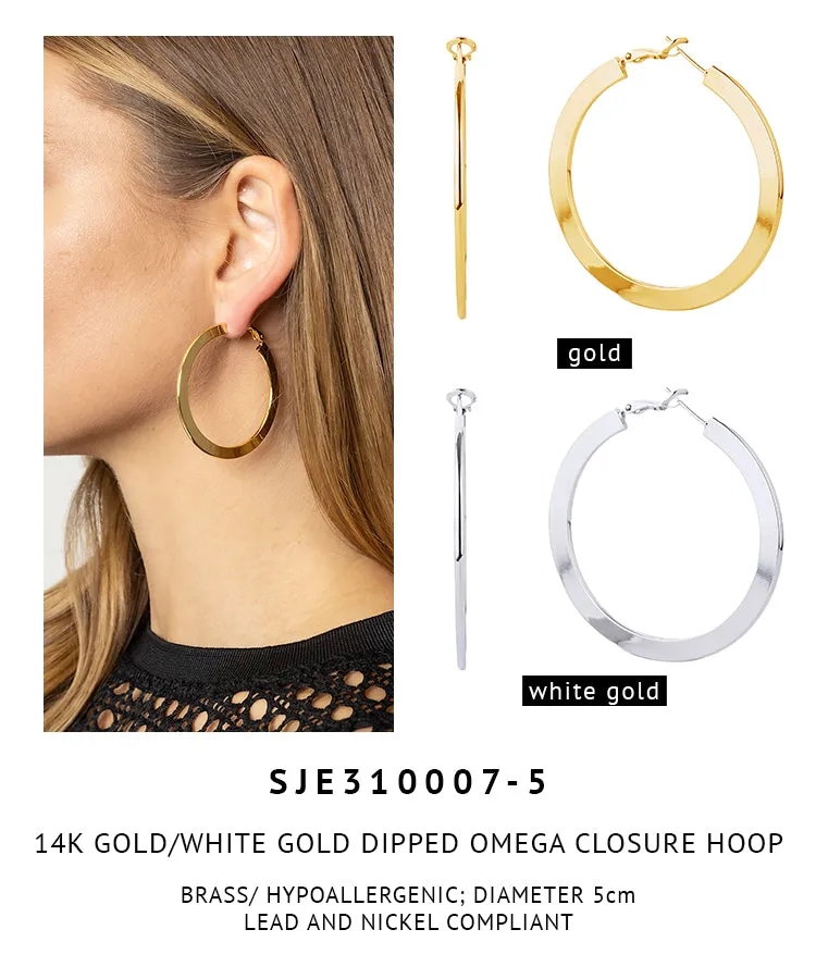 14K Gold Dipped Omega Closure Hoop