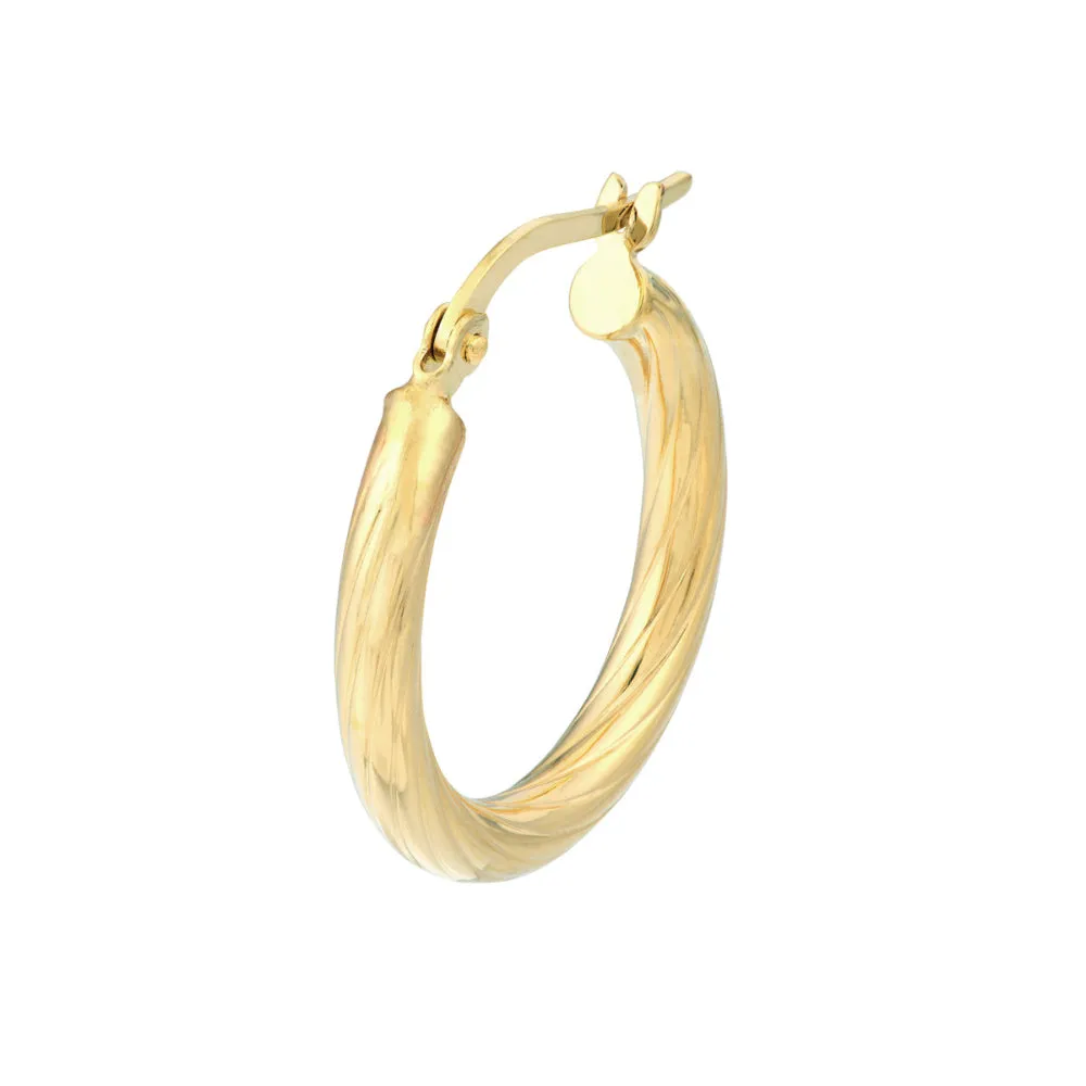 14k Gold Spiral Hoop Earrings