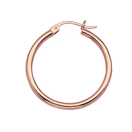 14K Hoop Earrings 2x25mm