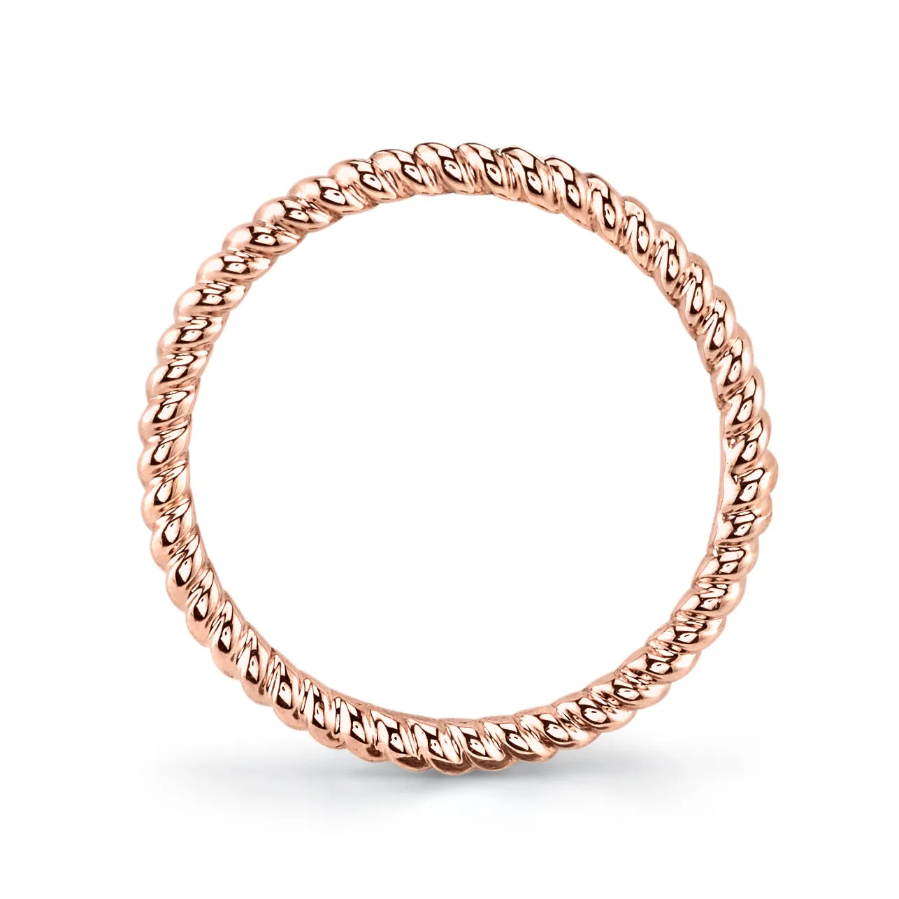 14K Rose Gold Twisted Stackable Fashion Ring