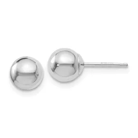 14k White Gold 6mm Ball Post Earrings