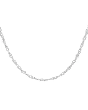 14K White Solid Gold Hong Rope Necklace