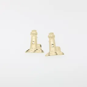 14k Yellow Gold Diamond-Cut Lighthouse Earrings from our Estate Collection