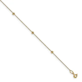 14k Yellow Gold Polished with 1 in ext. Anklet