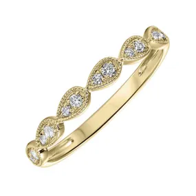 14KT Yellow Gold & Diamond Classic Book Stackable Fashion Ring   - 1/8 ctw