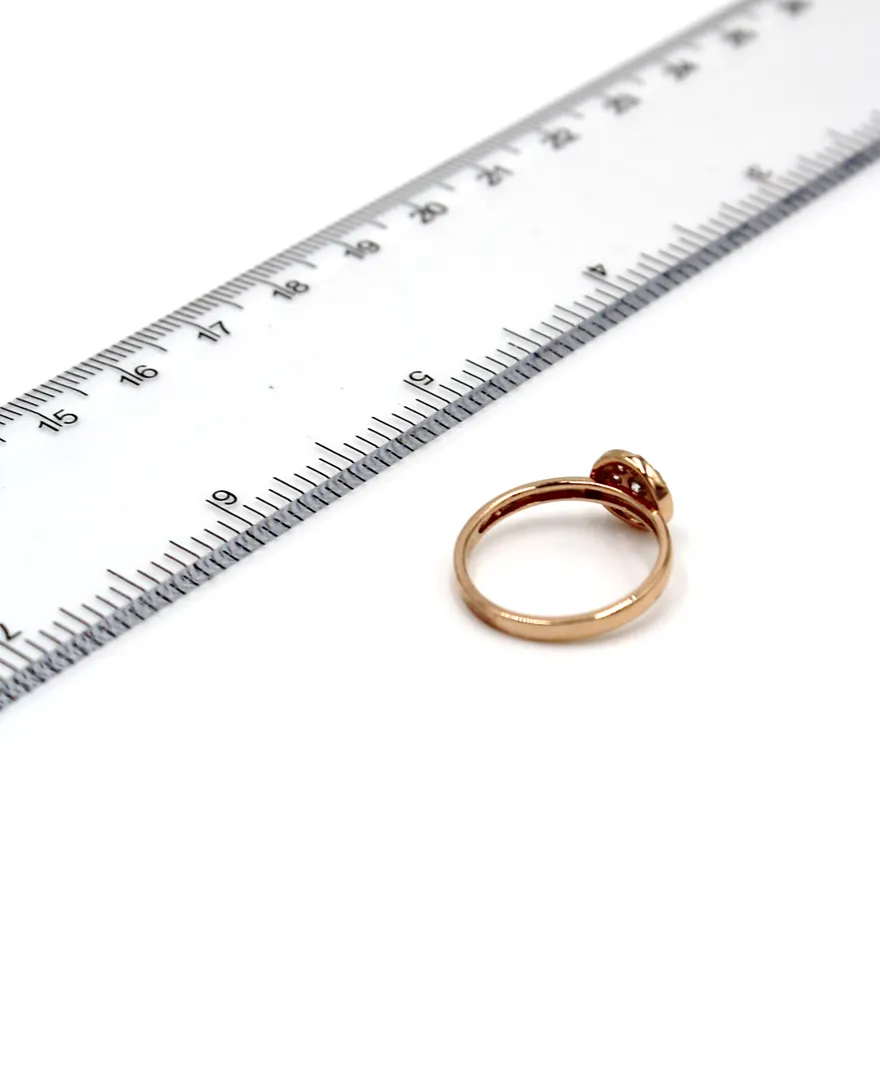 18K Rose Gold Ring with Diamonds 0.32 Carats (Size 6)