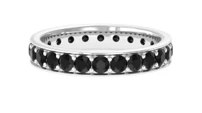 2.25 CT Black Spinel Eternity Band Ring