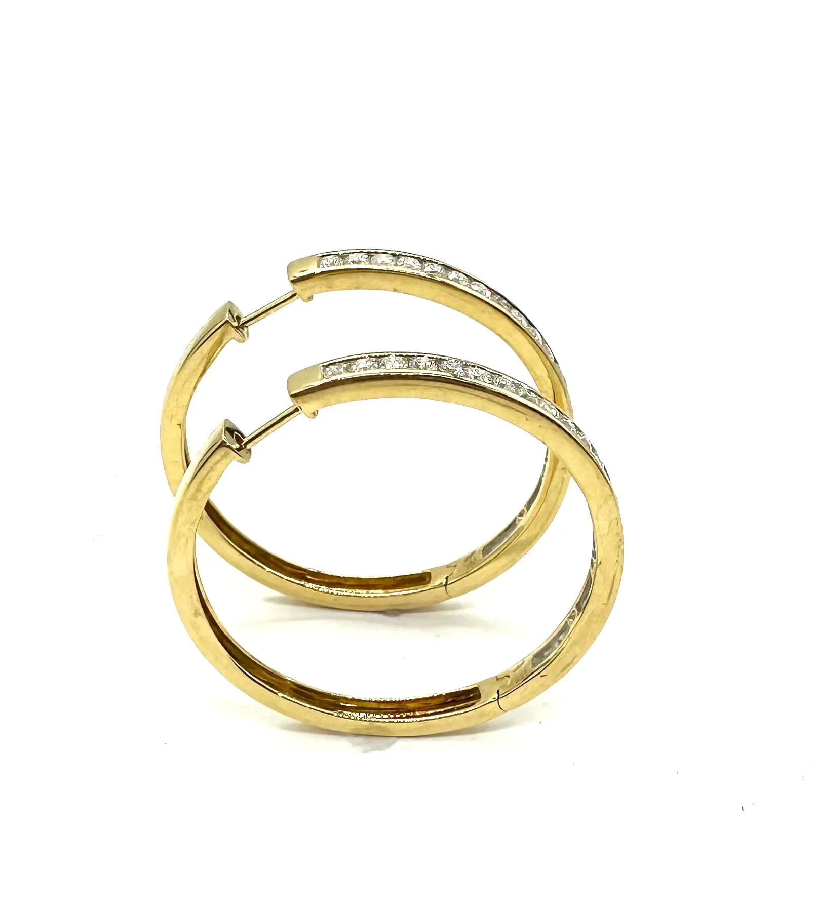 2.25 CTW Diamond Hoop Earrings