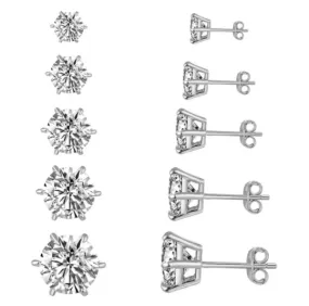 925 Sterling Silver Diamond Studs