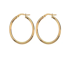 9ct Gold Oval Hoop Earrings