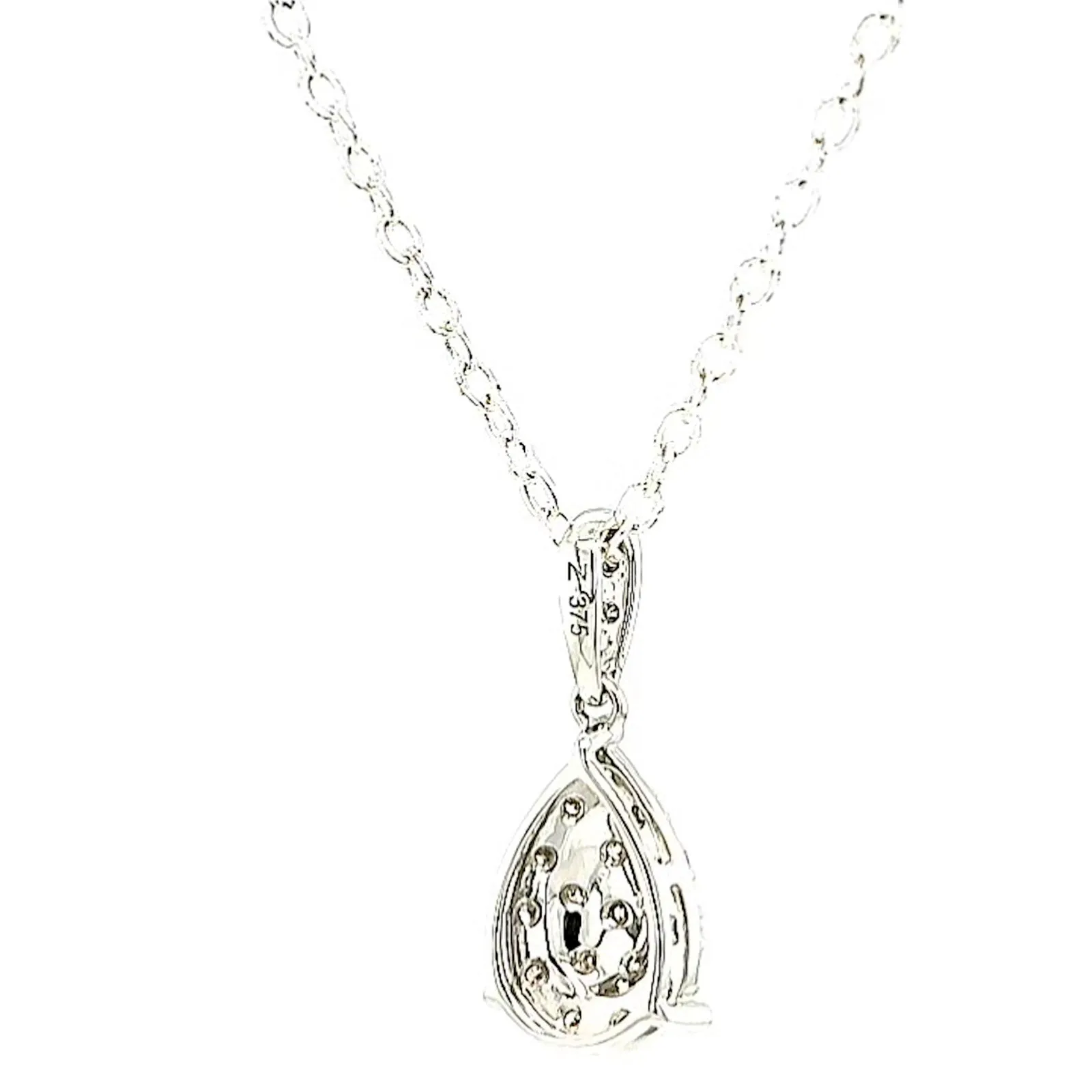 9ct White Gold Round Brilliant Cut 0.10 CARAT tw of Diamonds Pendant