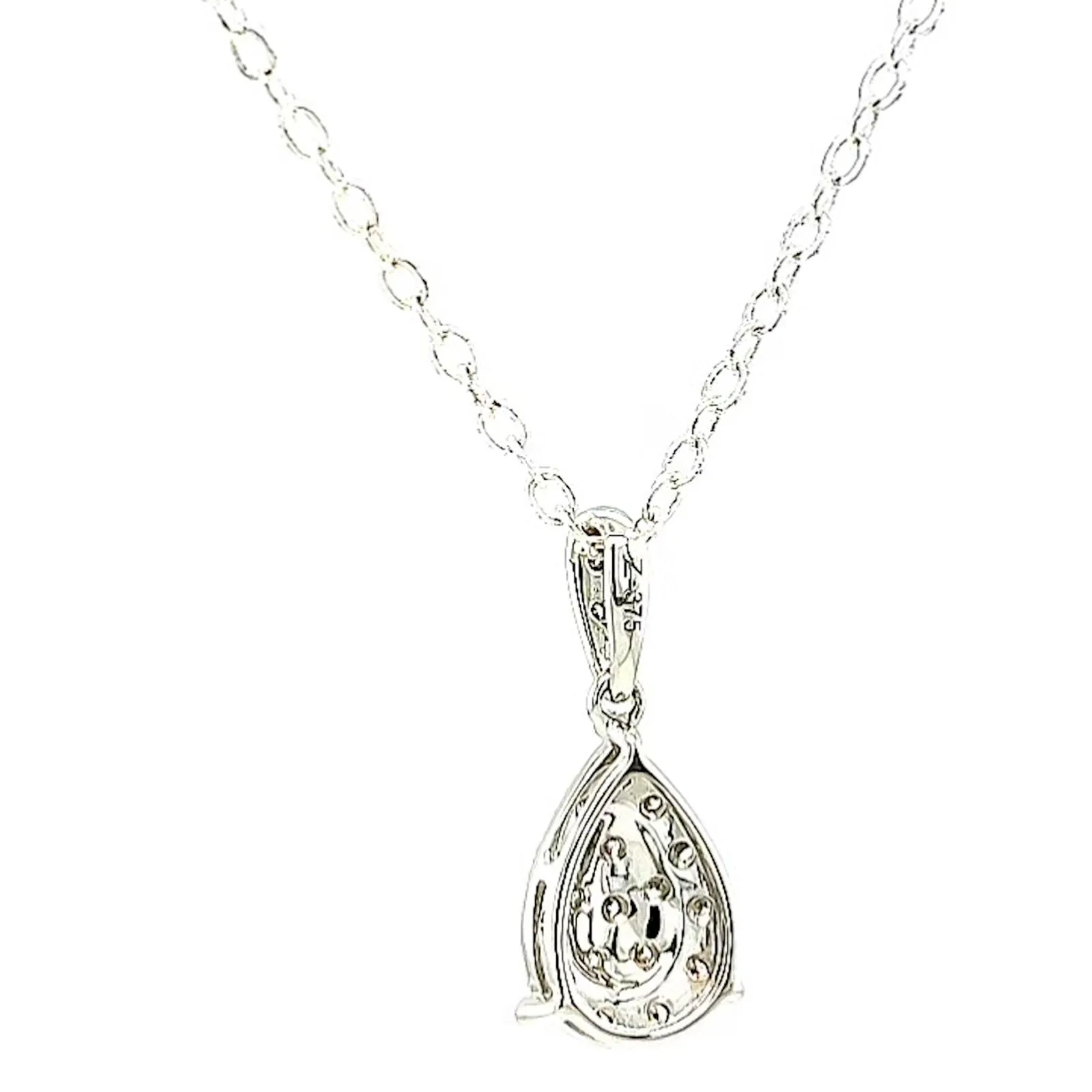 9ct White Gold Round Brilliant Cut 0.10 CARAT tw of Diamonds Pendant