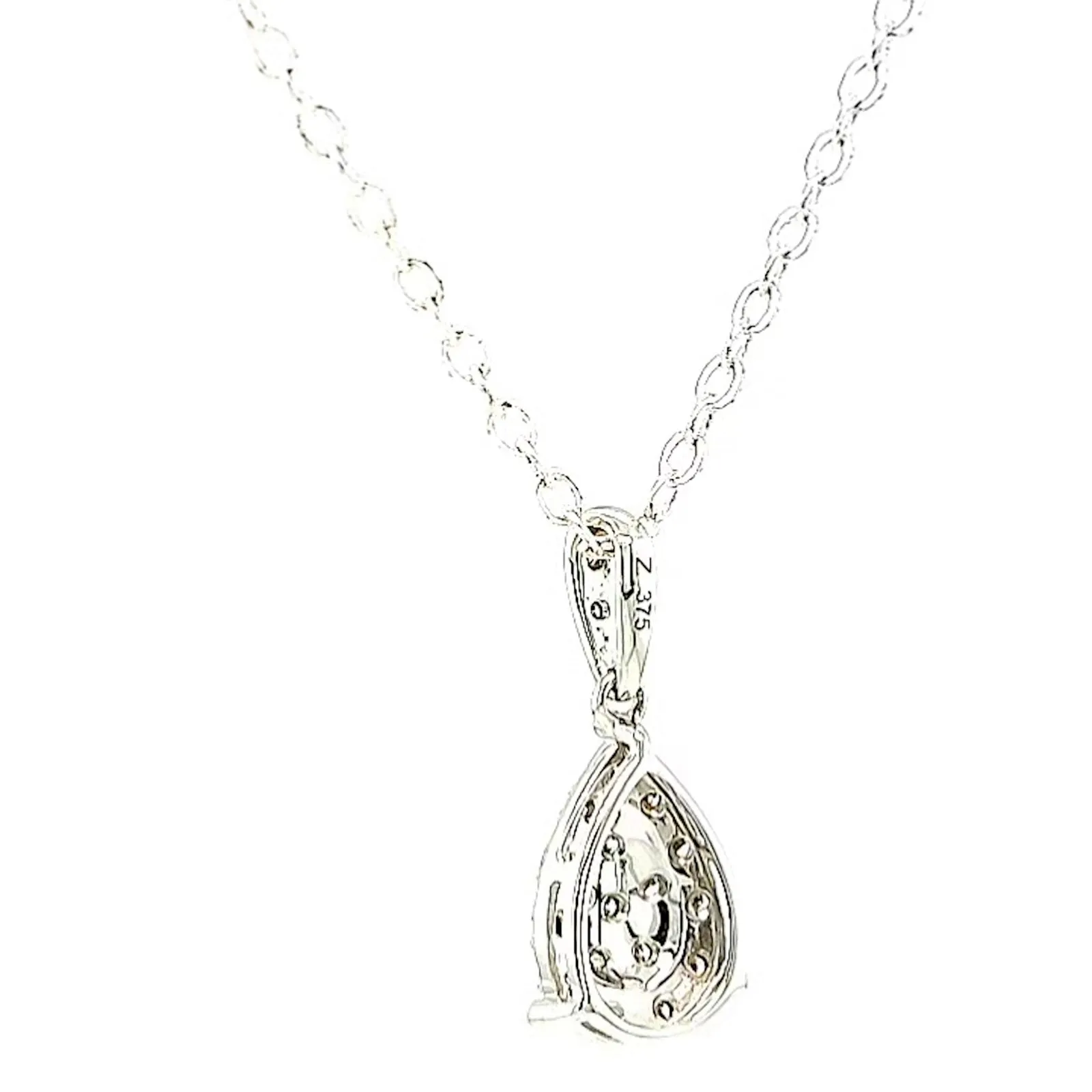 9ct White Gold Round Brilliant Cut 0.10 CARAT tw of Diamonds Pendant