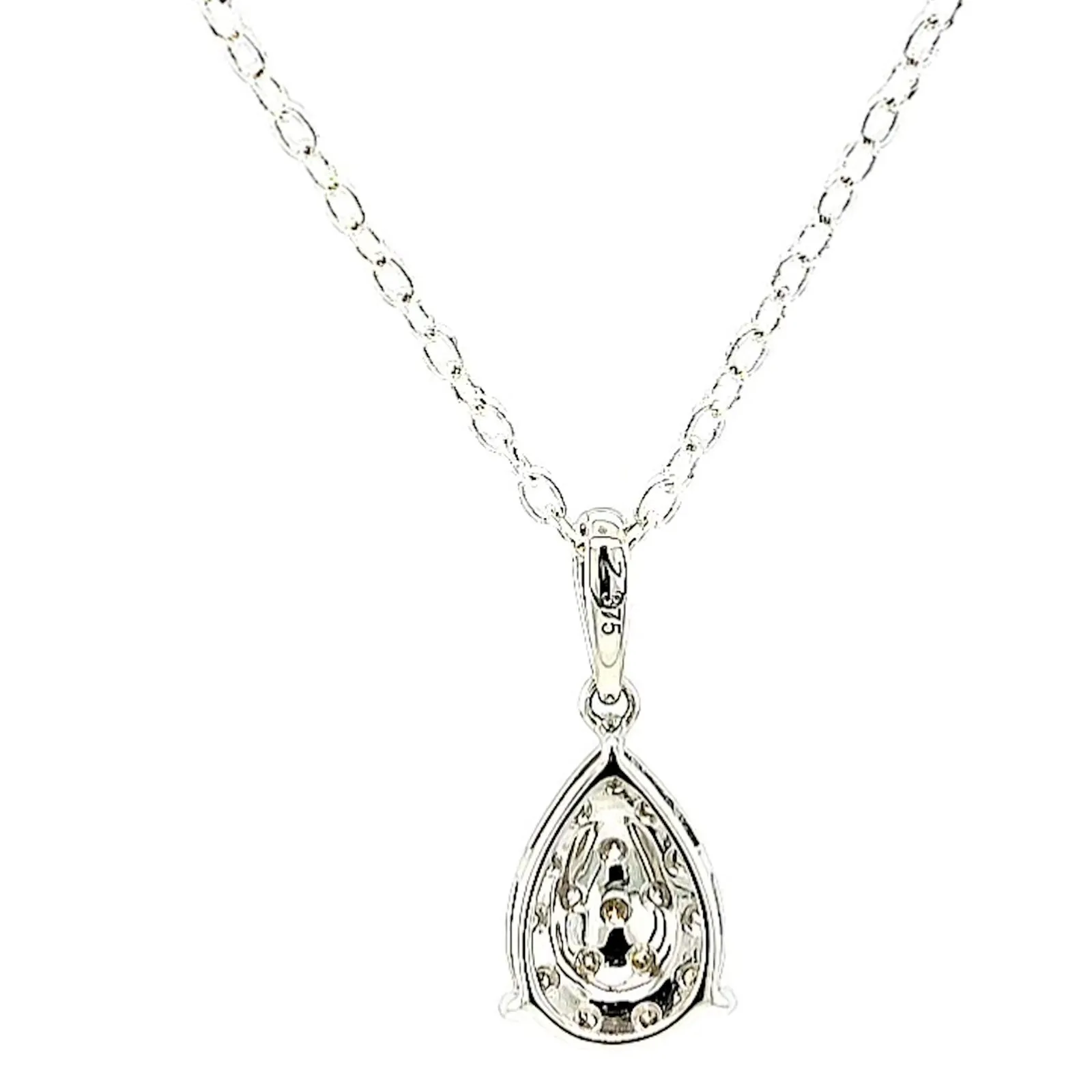 9ct White Gold Round Brilliant Cut 0.10 CARAT tw of Diamonds Pendant