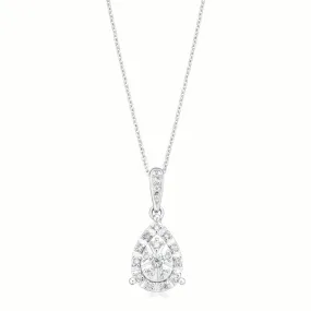 9ct White Gold Round Brilliant Cut 0.10 CARAT tw of Diamonds Pendant