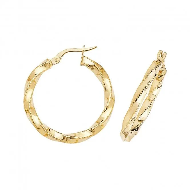 9ct Yellow Gold 20mm Hoop Earrings ER376