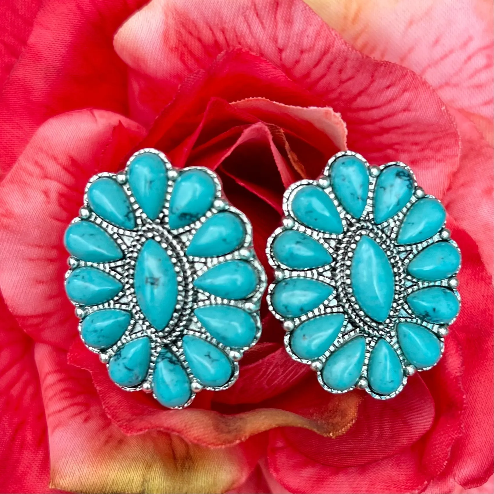 Addyson Parker Turquoise Squash Blossom Earrings