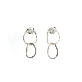 Afiok signature two link stud earrings recycled sterling silver