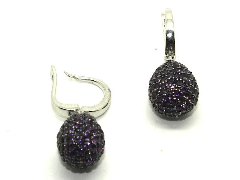 Amethyst Studded Drop Earrings