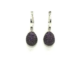 Amethyst Studded Drop Earrings