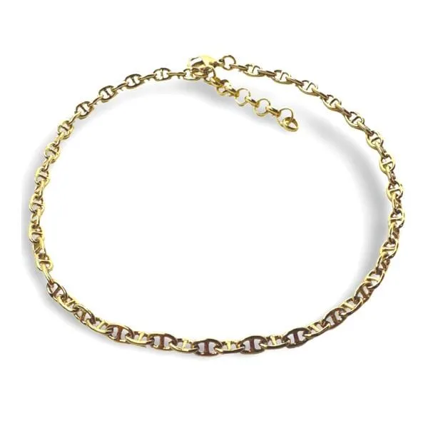 Ankle Bracelet: Gold Plated Fancy Link Chain (AG4880)