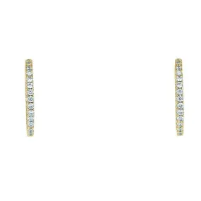 Anna 1.25” Inside Outside CZ Gold Hoop Earrings