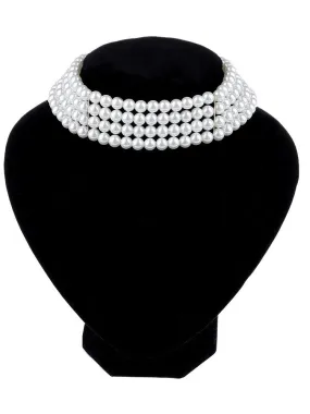 Ashore Shop Multi Layer Chain Pearl Imitation Choker Necklace