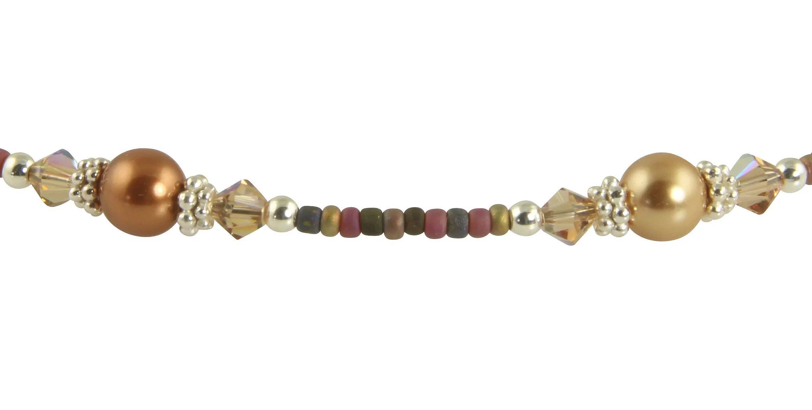 Autumn Brown Pearl Beaded Anklet