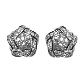 Bakara Pentagon Halo CZ Stud Earrings