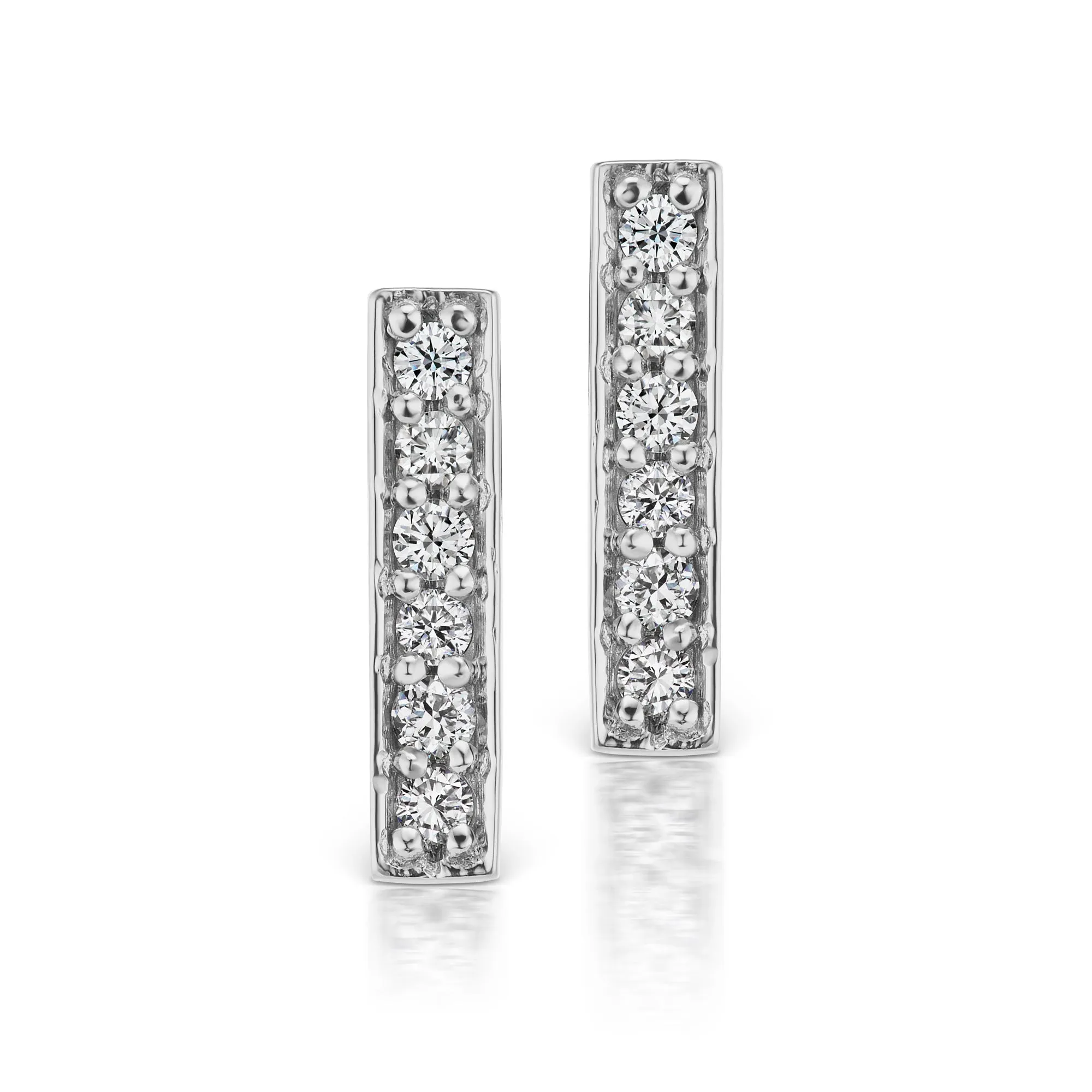 Barmakian Diamond Bar Stud Earrings