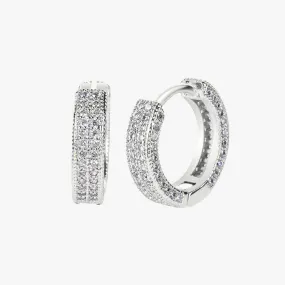 Bezel Iced Hoop Earrings