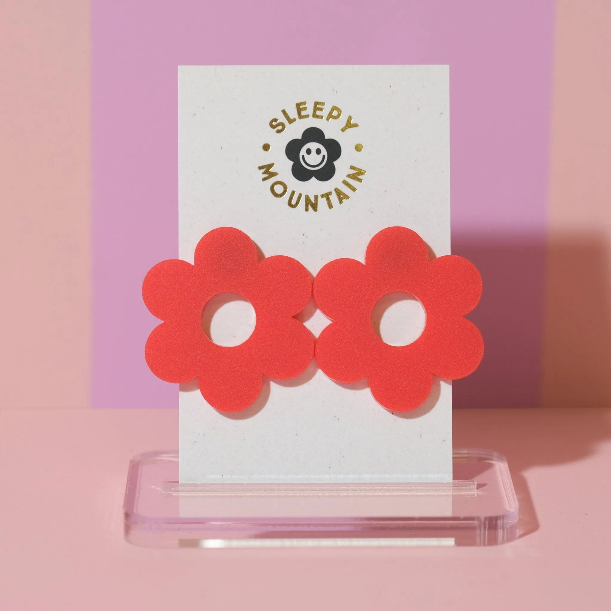 Big stud earrings - Red Daisy Studs