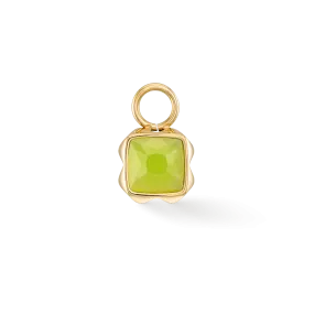 Birthstone August Charm Green Jade Gold