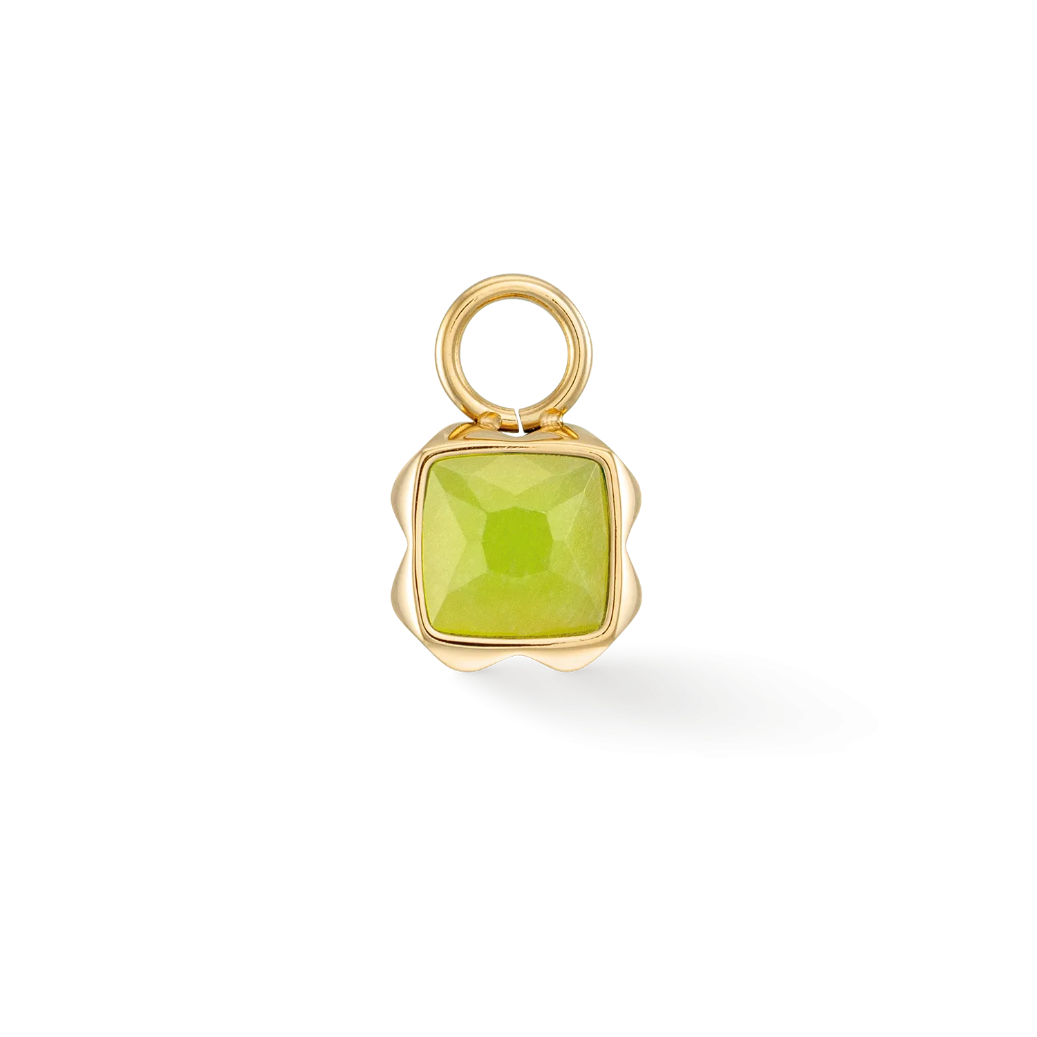 Birthstone August Charm Green Jade Gold