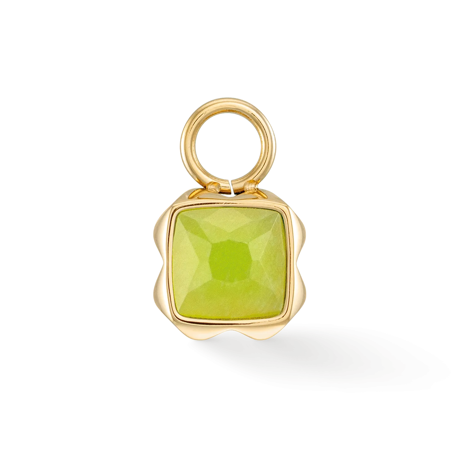 Birthstone August Charm Green Jade Gold