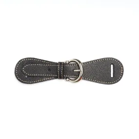 BLACK LEATHER SCARF-BUCKLE