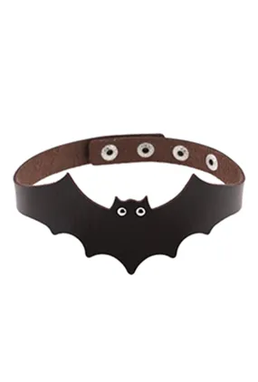 Black Pleather Bat Choker