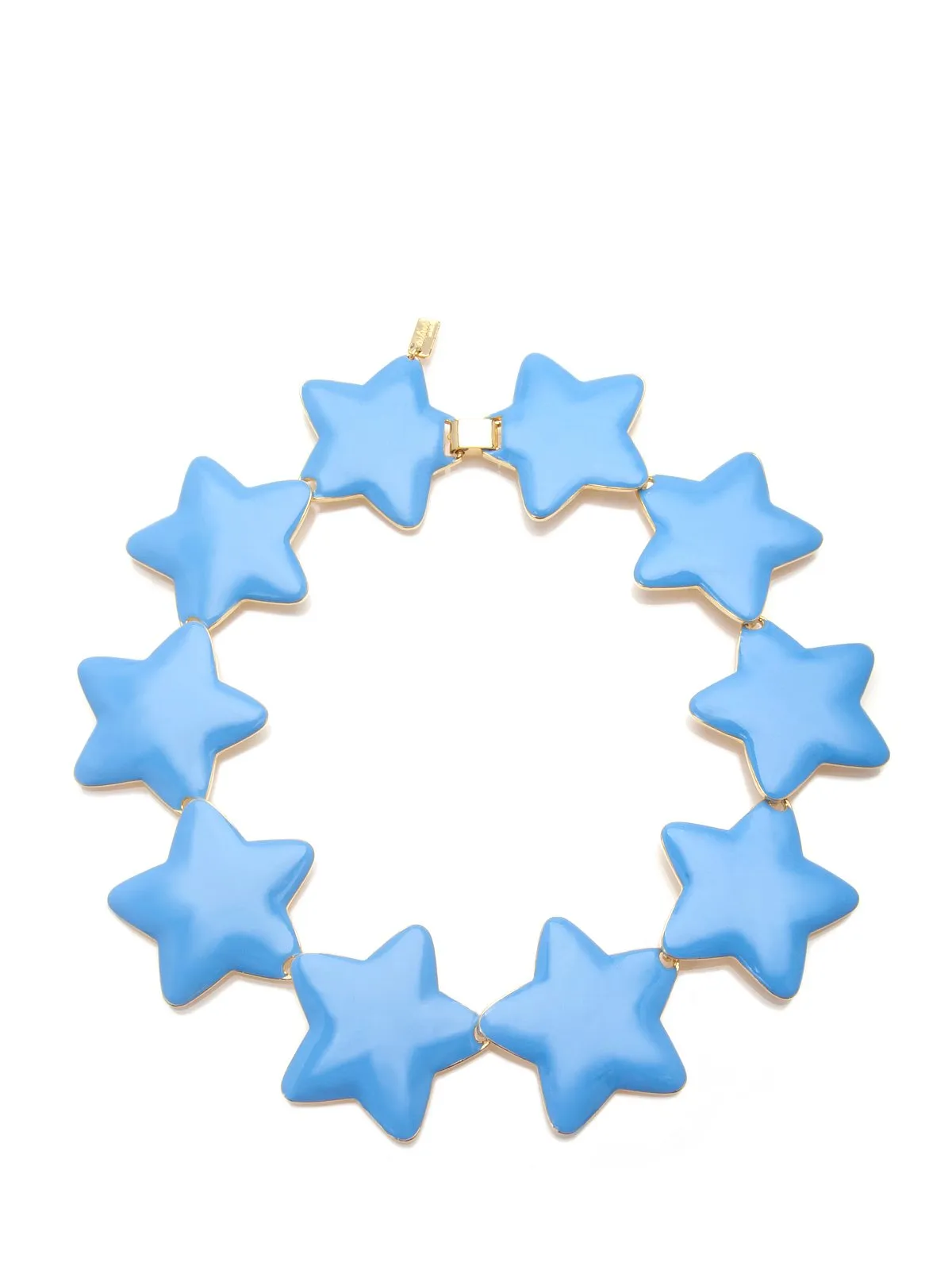 Blue Enamel Interlocking Star Necklace