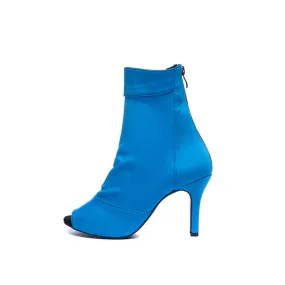 Blue Open Toe High Heels Dance Shoes Boots