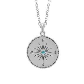 Blue Topaz Compass Necklace