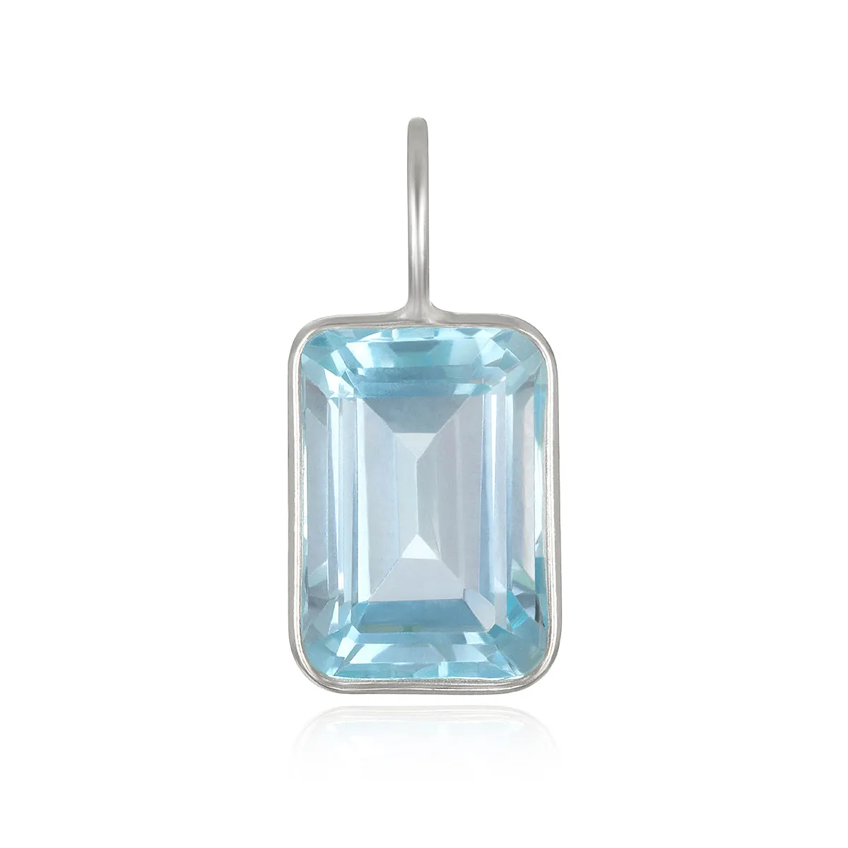 Blue Topaz Emerald Cut Charm