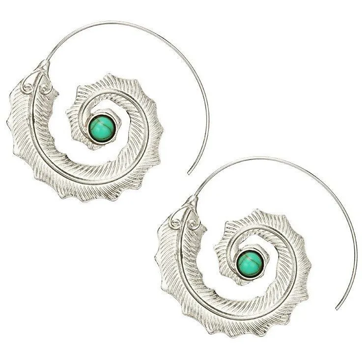 Bohemian Flower Round Drop Earrings